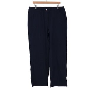 Fashion Bug Pants Womens XL Straight Leg Navy Blue 100% Cotton Excellent
